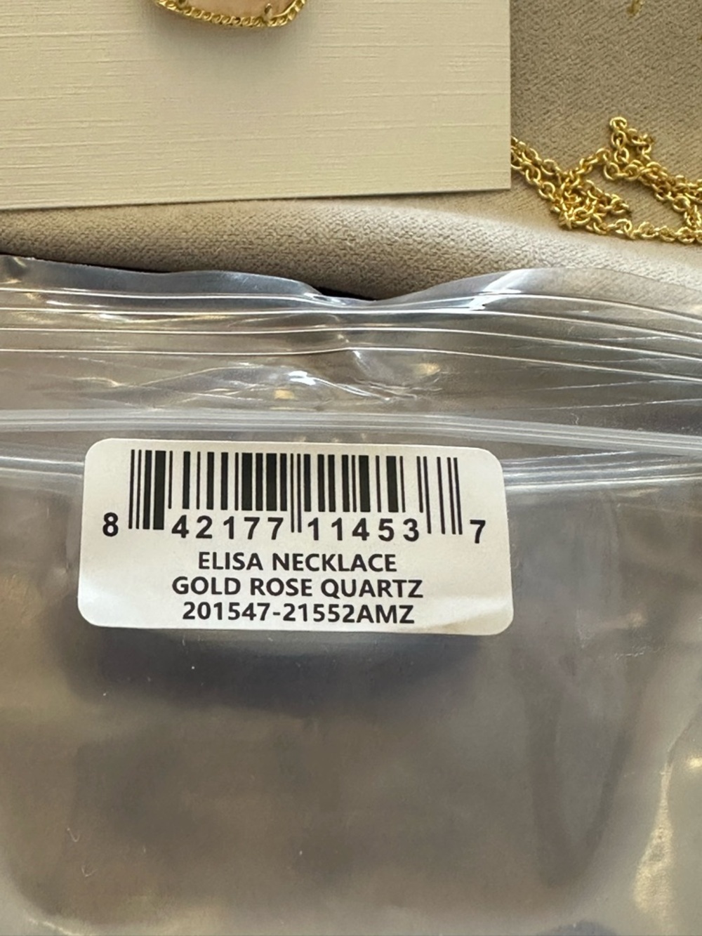 Kendra Scott Elisa Gold w/ Rose Quartz Necklace NEW - Picture 11 of 12